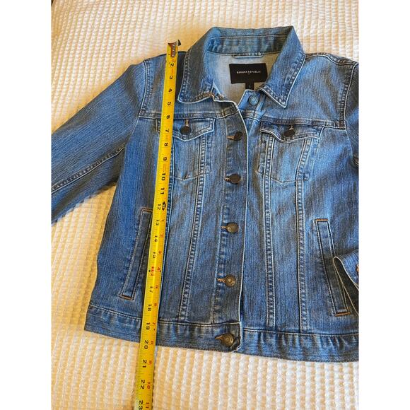 Banana Republic Medium Wash Y2K Boho Style Button Up Denim Jack Small - Picture 5 of 10